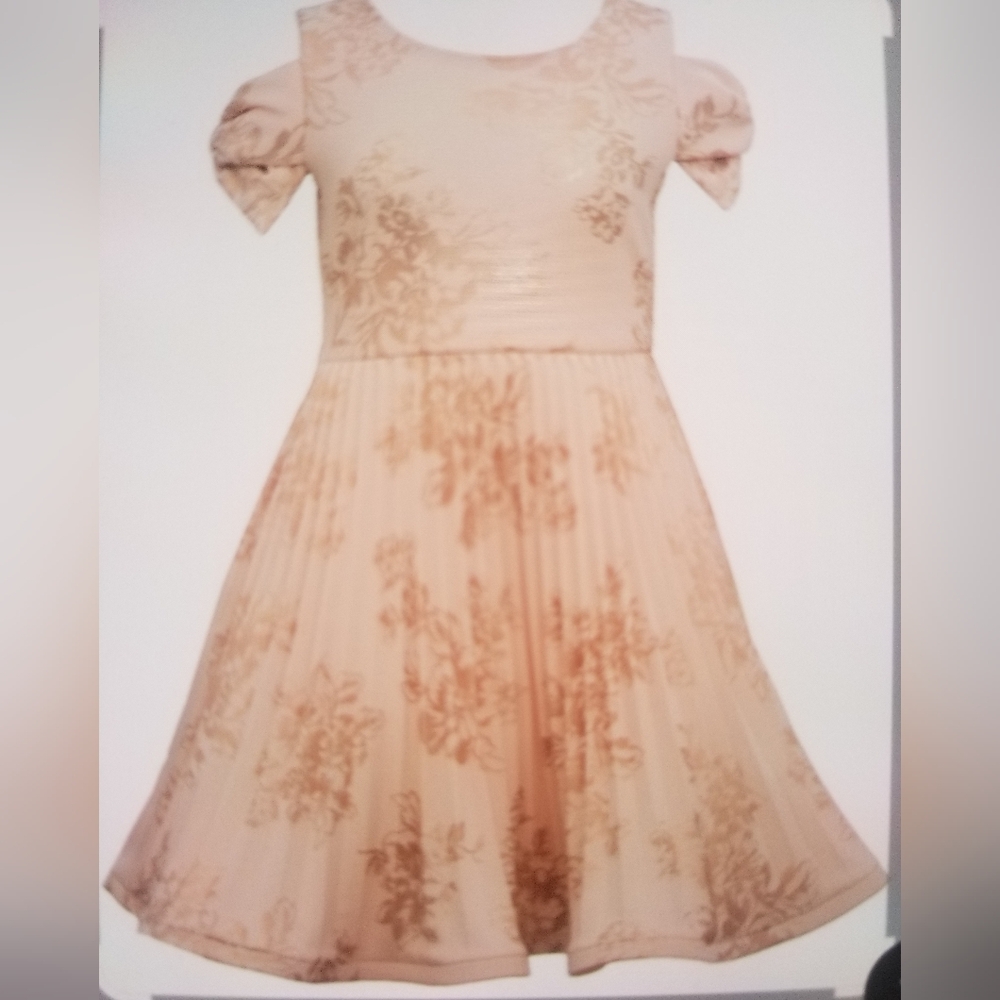 Bonnie Jean Floral Kids Dress - Cream